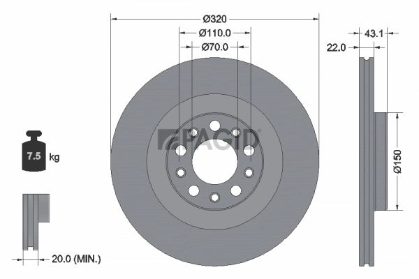 PAGID féktárcsa - 56378NC - TothCarparts