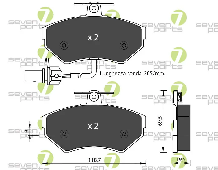 7 SEVEN PARTS fékbetétkészlet, tárcsafék - SVP19321 - TothCarparts
