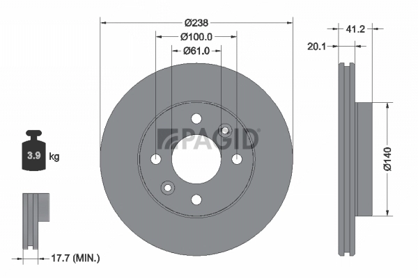 PAGID féktárcsa - 52820NC - TothCarparts