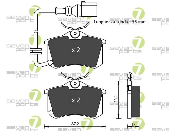 7 SEVEN PARTS fékbetétkészlet, tárcsafék - SVP22881 - TothCarparts