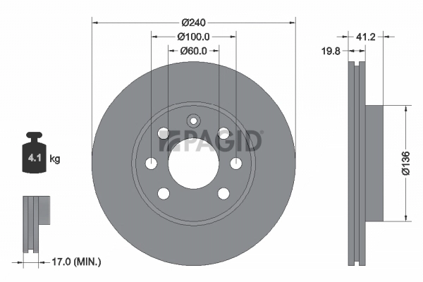 PAGID féktárcsa - 50363NC - TothCarparts