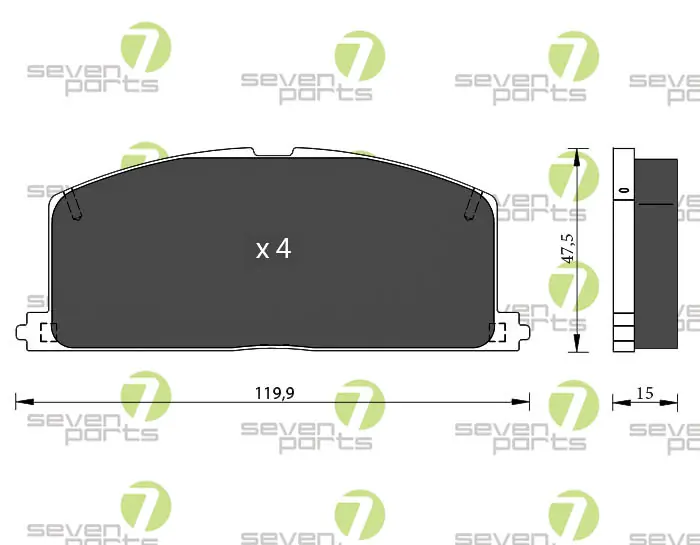 7 SEVEN PARTS fékbetétkészlet, tárcsafék - SVP12410 - TothCarparts