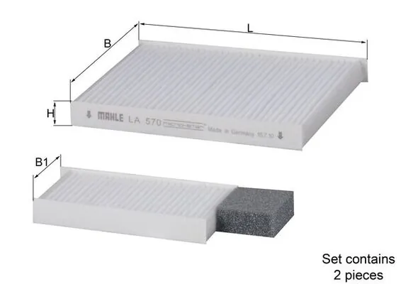 MAHLE szűrő, utastér levegő - LA 570/S - TothCarparts