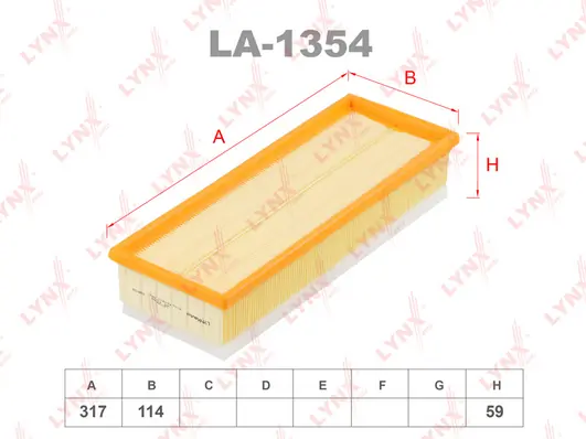 LYNXAUTO légszűrő - LA-1354 - TothCarparts