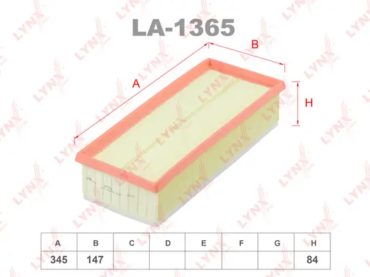 LYNXAUTO légszűrő - LA-1365 - TothCarparts