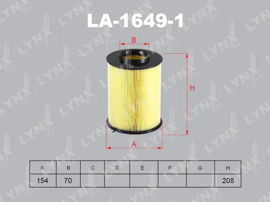 LYNXAUTO légszűrő - LA-1649-1 - TothCarparts
