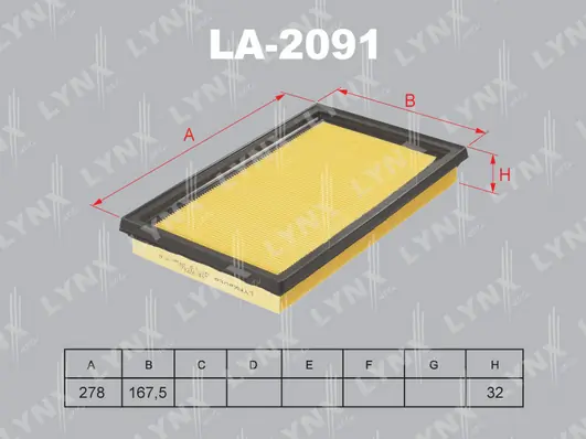 LYNXAUTO légszűrő - LA-2091 - TothCarparts