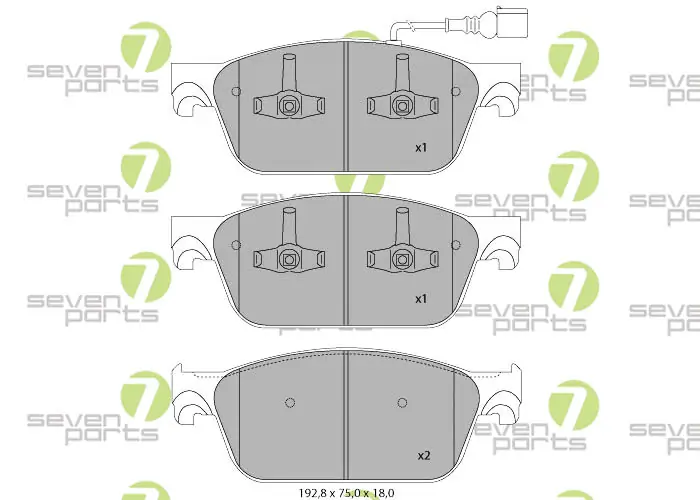 7 SEVEN PARTS fékbetétkészlet, tárcsafék - SVP24880 - TothCarparts