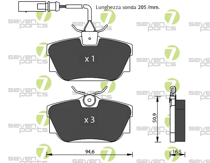 7 SEVEN PARTS fékbetétkészlet, tárcsafék - SVP21652 - TothCarparts