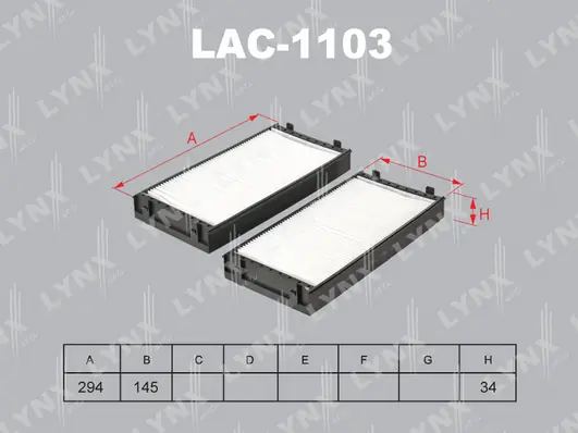 LYNXAUTO szűrő, utastér levegő - LAC-1103 - TothCarparts