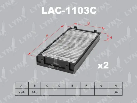 LYNXAUTO szűrő, utastér levegő - LAC-1103C - TothCarparts