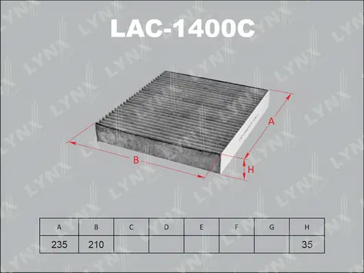LYNXAUTO szűrő, utastér levegő - LAC-1400C - TothCarparts