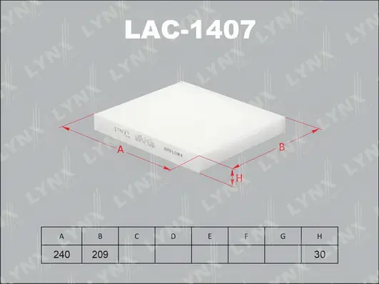 LYNXAUTO szűrő, utastér levegő - LAC-1407 - TothCarparts