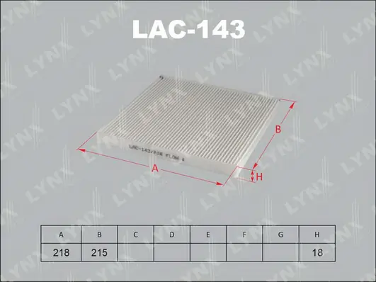 LYNXAUTO szűrő, utastér levegő - LAC-143 - TothCarparts