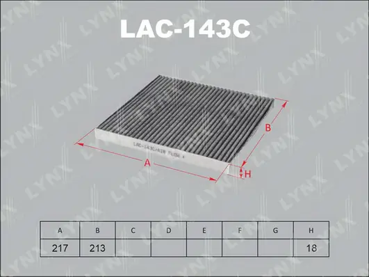 LYNXAUTO szűrő, utastér levegő - LAC-143C - TothCarparts