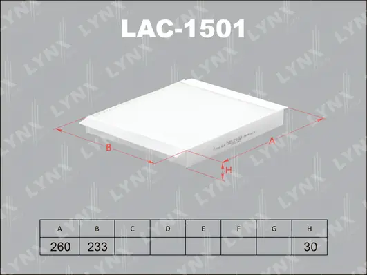 LYNXAUTO szűrő, utastér levegő - LAC-1501 - TothCarparts