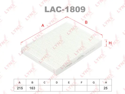 LYNXAUTO szűrő, utastér levegő - LAC-1809 - TothCarparts