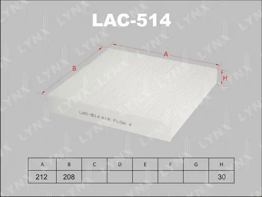 LYNXAUTO szűrő, utastér levegő - LAC-514 - TothCarparts