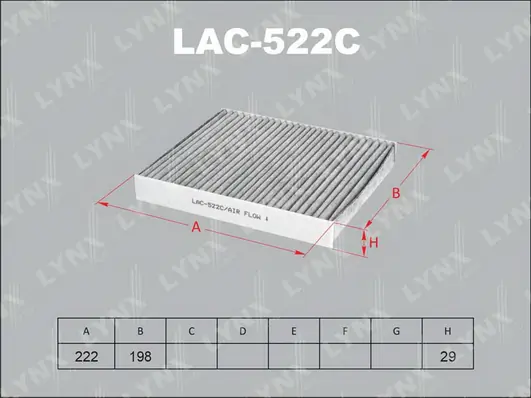 LYNXAUTO szűrő, utastér levegő - LAC-522C - TothCarparts