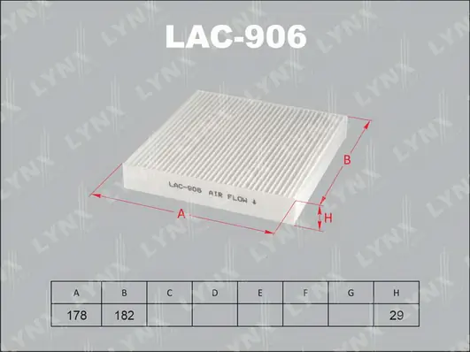LYNXAUTO szűrő, utastér levegő - LAC-906 - TothCarparts
