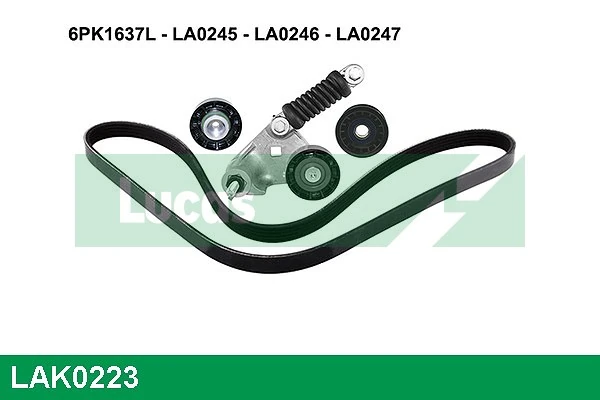 LUCAS hosszbordás szíj készlet - LAK0223 - TothCarparts