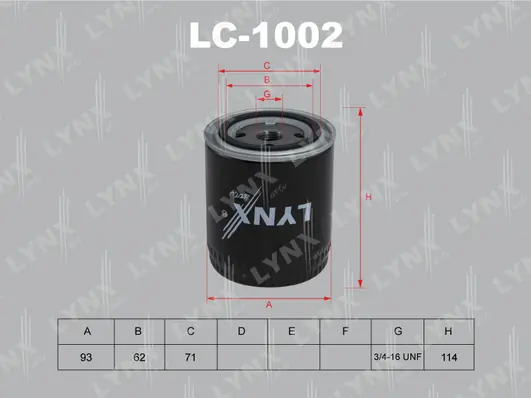 LYNXAUTO olajszűrő - LC-1002 - TothCarparts