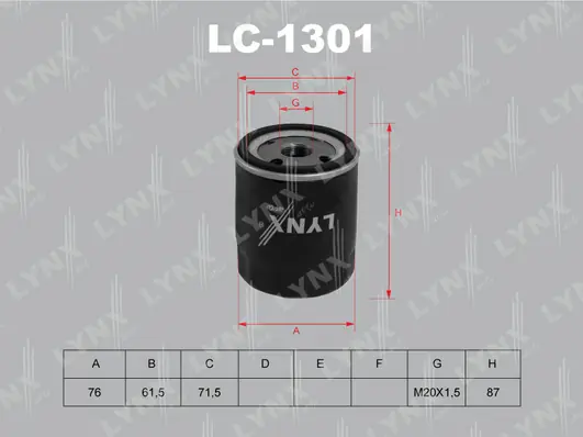 LYNXAUTO olajszűrő - LC-1301 - TothCarparts