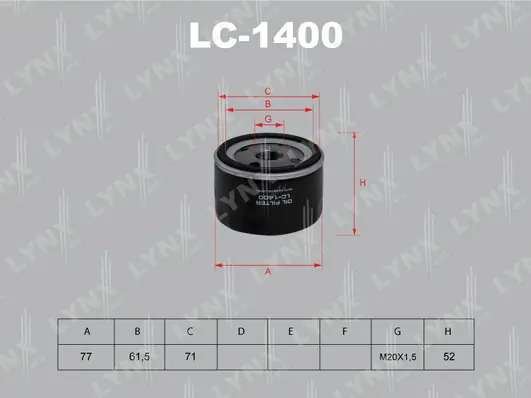 LYNXAUTO olajszűrő - LC-1400 - TothCarparts