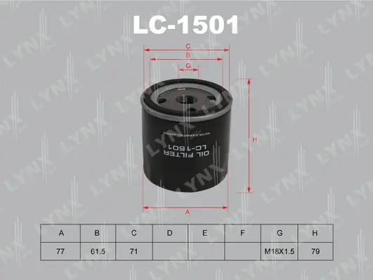 LYNXAUTO olajszűrő - LC-1501 - TothCarparts