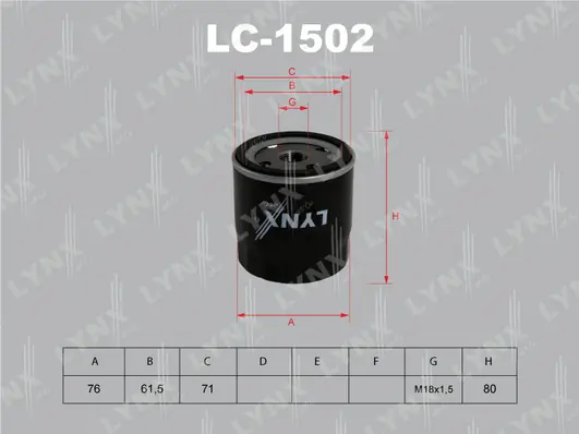 LYNXAUTO olajszűrő - LC-1502 - TothCarparts