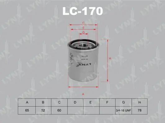 LYNXAUTO olajszűrő - LC-170 - TothCarparts