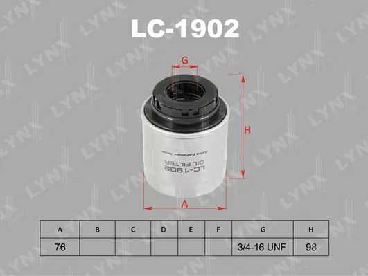 LYNXAUTO olajszűrő - LC-1902 - TothCarparts