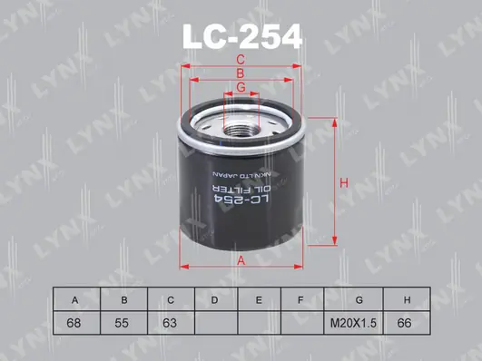 LYNXAUTO olajszűrő - LC-254 - TothCarparts