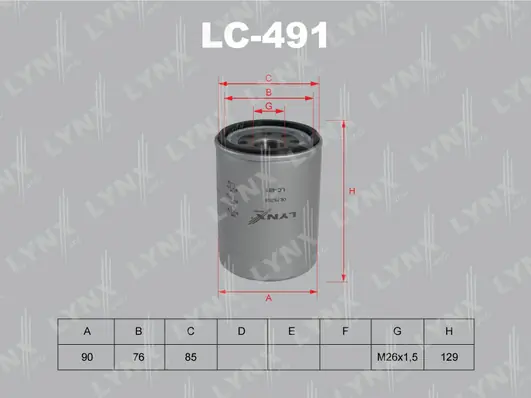 LYNXAUTO olajszűrő - LC-491 - TothCarparts