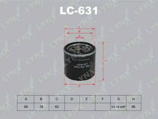 LYNXAUTO olajszűrő - LC-631 - TothCarparts