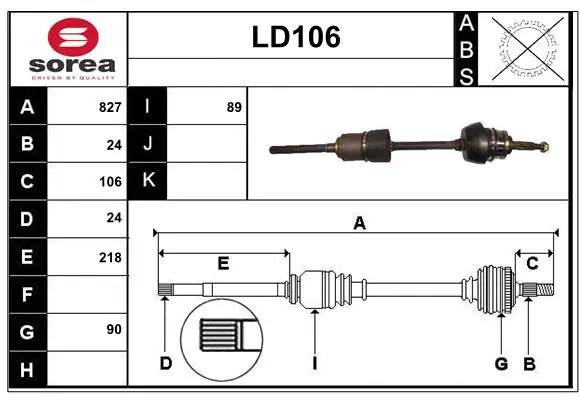 SERA hajtótengely - LD106 - TothCarparts