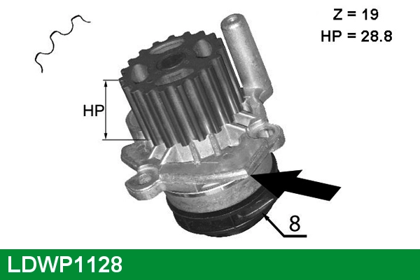 LUCAS Vízszivattyú, motorhűtés - LDWP1128 - TothCarparts