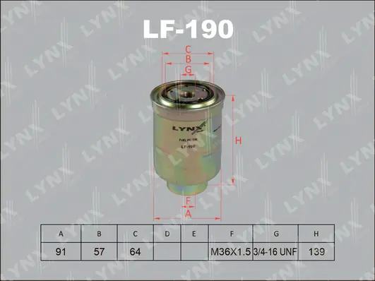 LYNXAUTO Üzemanyagszűrő - LF-190 - TothCarparts