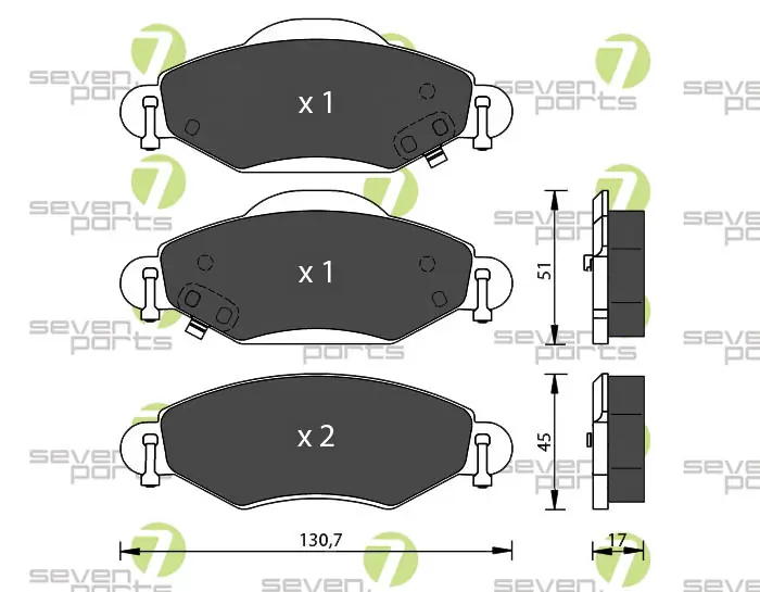 7 SEVEN PARTS fékbetétkészlet, tárcsafék - SVP21530 - TothCarparts