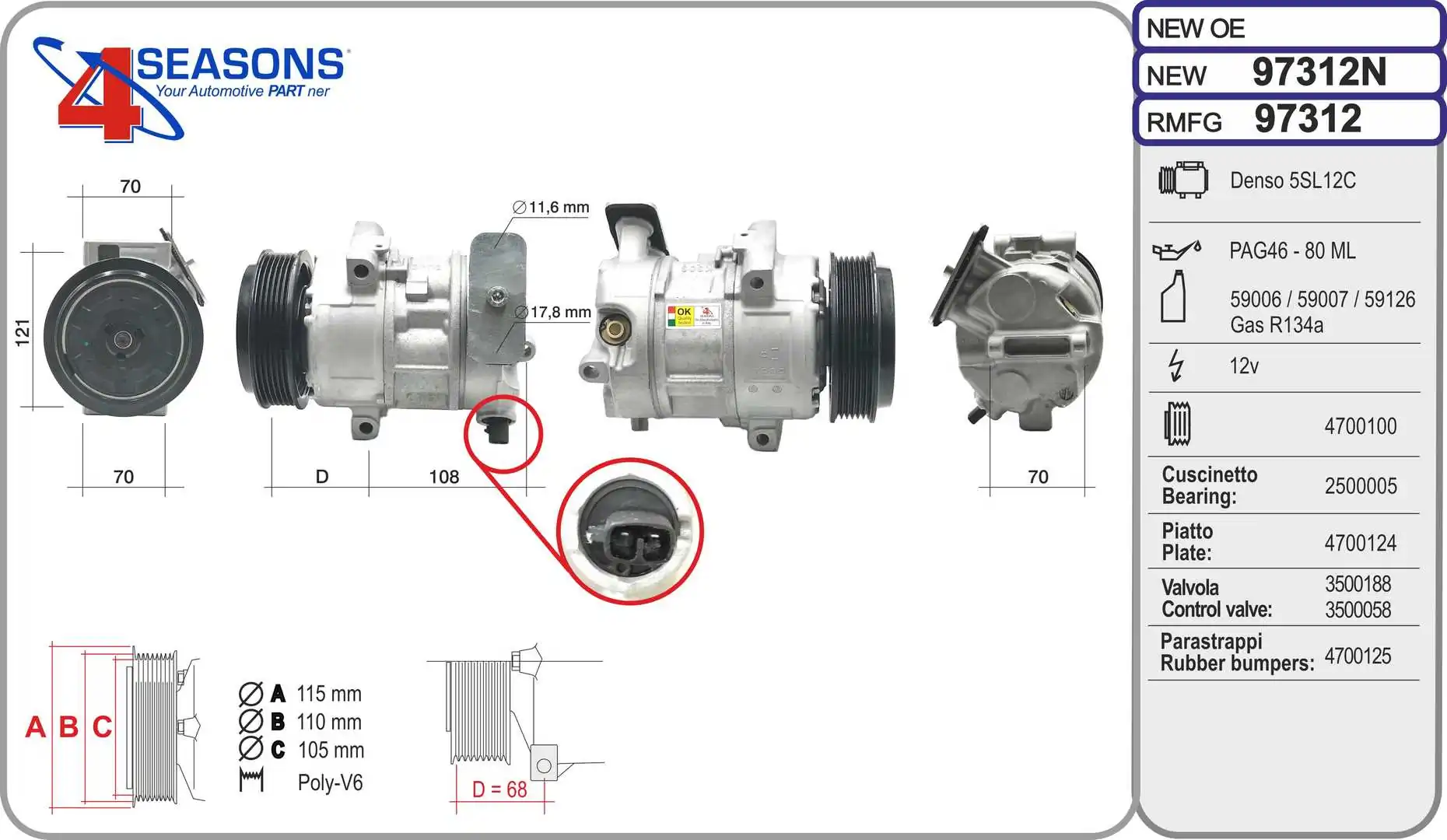 AHE kompresszor, klíma - 97312N - TothCarparts
