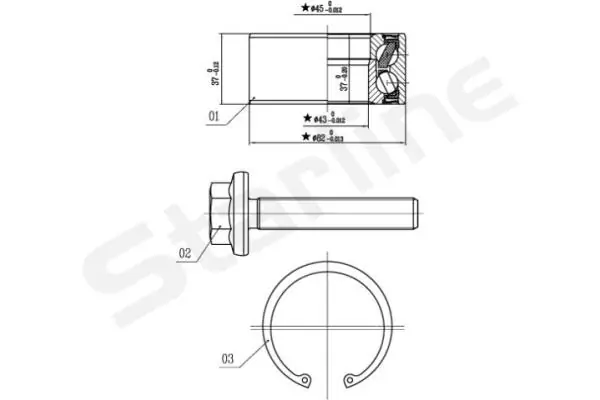 STARLINE kerékcsapágy készlet - LO 01356 - TothCarparts