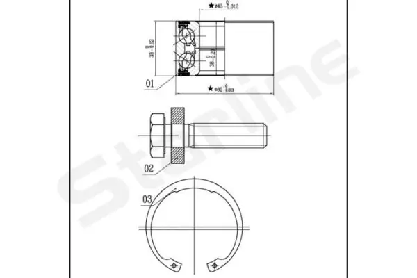 STARLINE kerékcsapágy készlet - LO 03449 - TothCarparts