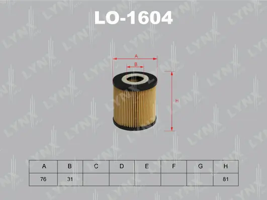 LYNXAUTO olajszűrő - LO-1604 - TothCarparts
