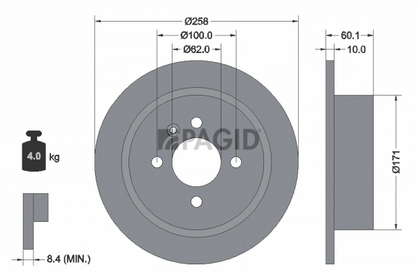 PAGID féktárcsa - 50407N - TothCarparts