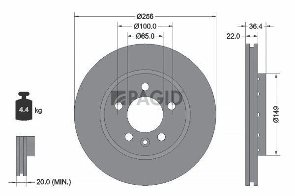 PAGID féktárcsa - 53972NC - TothCarparts