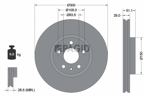 PAGID féktárcsa - 55686NC - TothCarparts