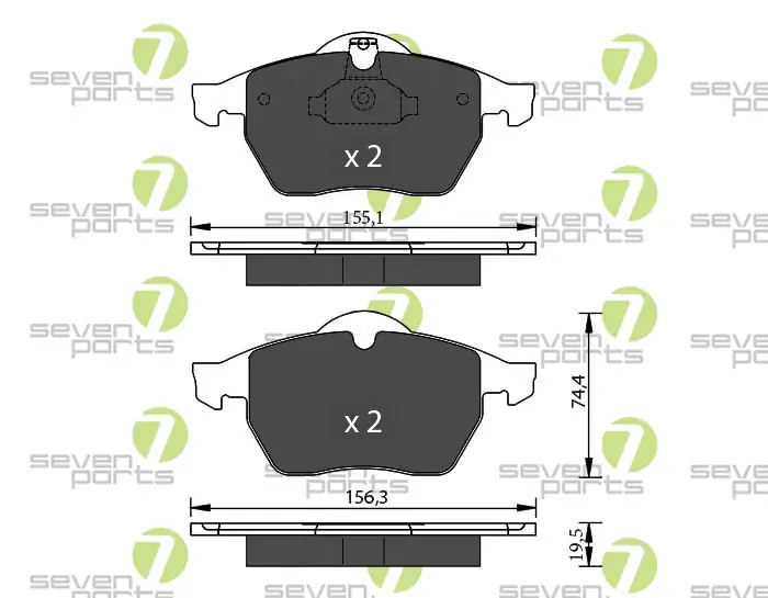 7 SEVEN PARTS fékbetétkészlet, tárcsafék - SVP18350 - TothCarparts