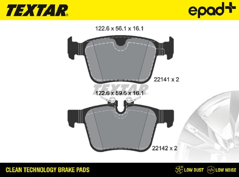 TEXTAR fékbetétkészlet, tárcsafék - 2214101CP - TothCarparts