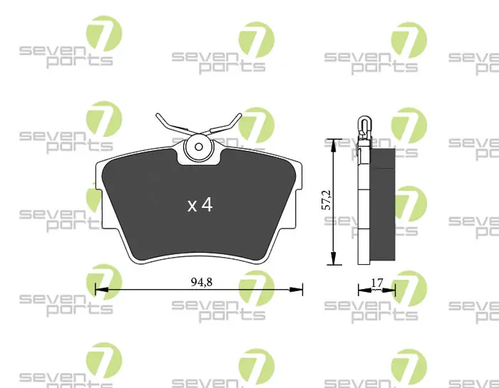 7 SEVEN PARTS fékbetétkészlet, tárcsafék - SVP20201 - TothCarparts