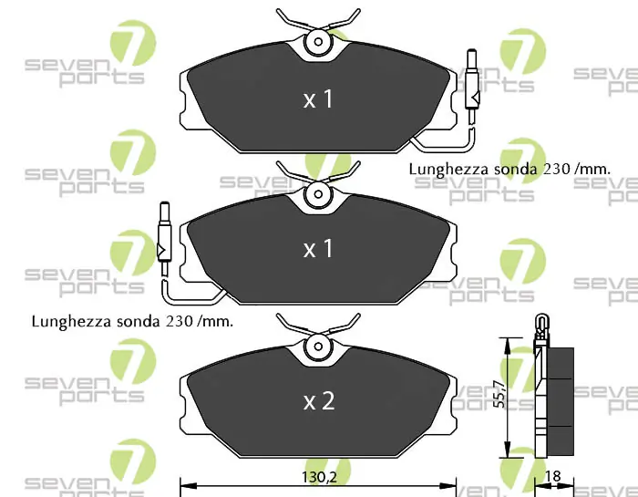 7 SEVEN PARTS fékbetétkészlet, tárcsafék - SVP13350 - TothCarparts